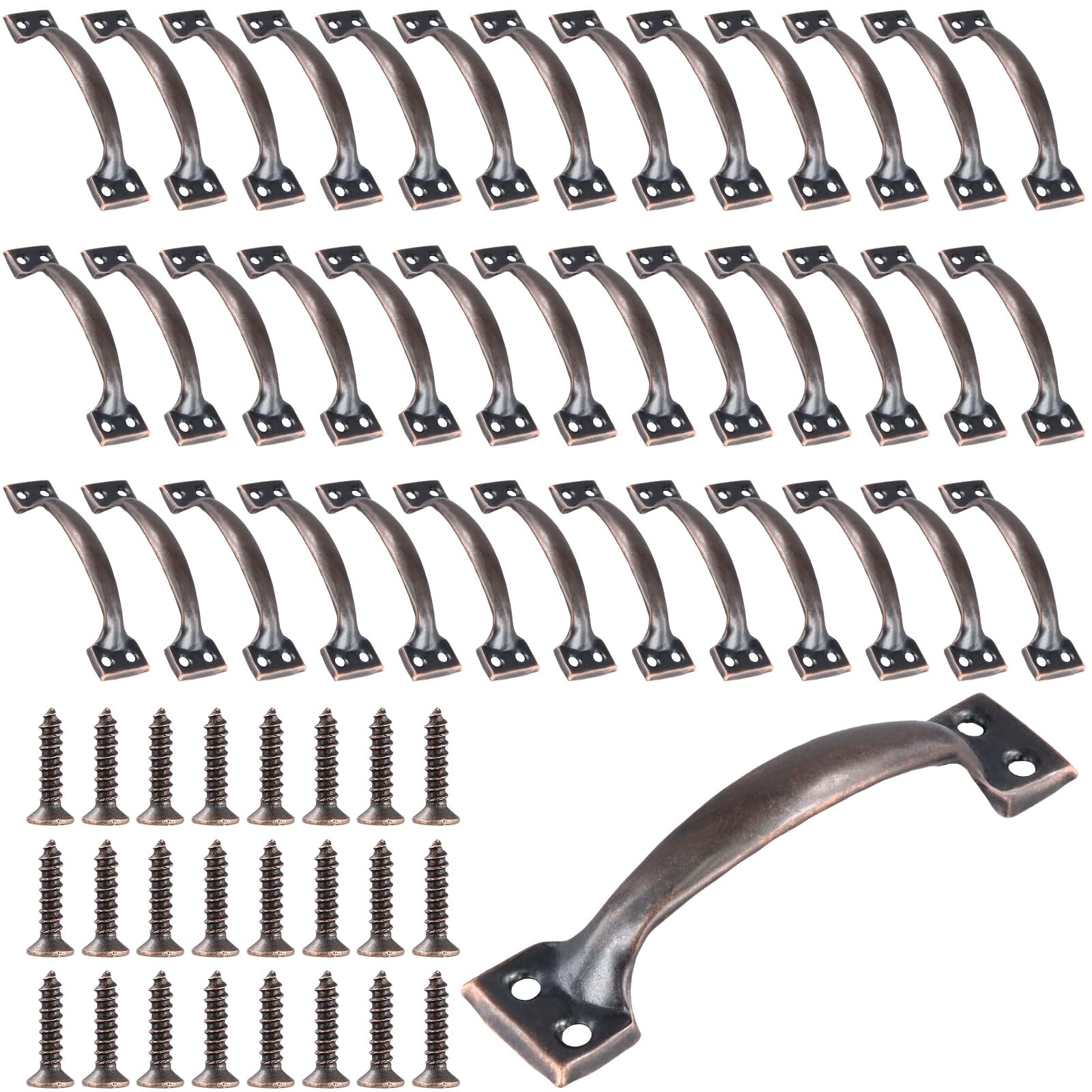 Photo 1 of ZEONHEI 40 Pack Black Metal Gate Handles, 5.4 Inch Door Pull Handle Shed with Screws, Screen Door Handle Fence Gate Handles for Outdoor Fences Wooden Doors