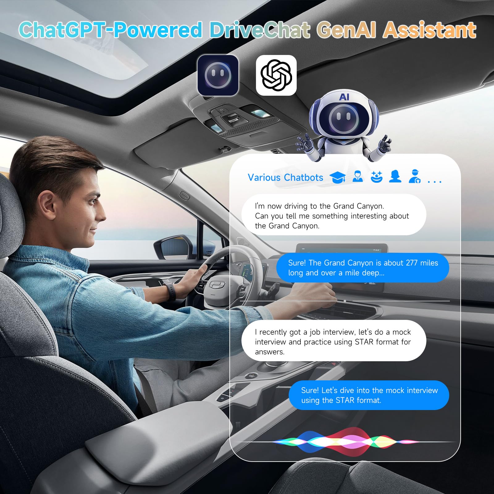 Wireless CarPlay Adapter Android Auto - Smart AI Magic Video Box with Built-in Android Multimedia System, Enjoy Video & Music Apps, Navigation, AI Voice, Plug & Play for Factory Wired CarPlay Car