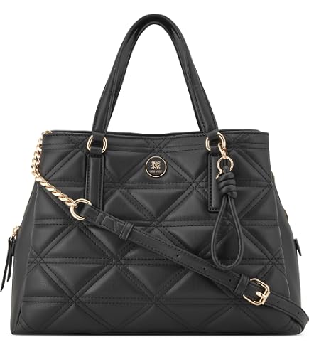 Nine West womens Brooklyn Jet Set Carryall SATCHEL, Black, One
