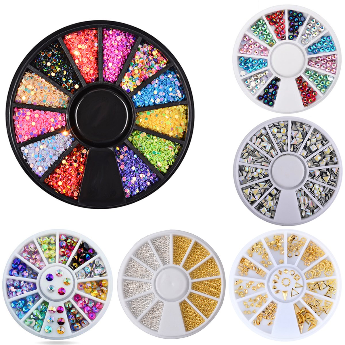 Amazon Com 6 Boxs Designs Nail Art Sticker Tip Decal Manicure