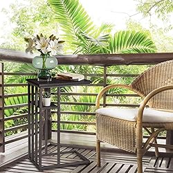 IBUYKE C Shaped End Table, Sofa Side Table, Small