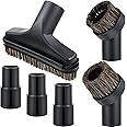 6 Pcs Vacuum Attachments Accessories 1.25'' 25mm and 36mm Round Dust Brush Vacuum Hose 5.9 Inch Floor Attachment Brush Cleaner Soft Bristles Replacement with 1-1/4 to 1-3/8 Inch Adapter(Classic Style)