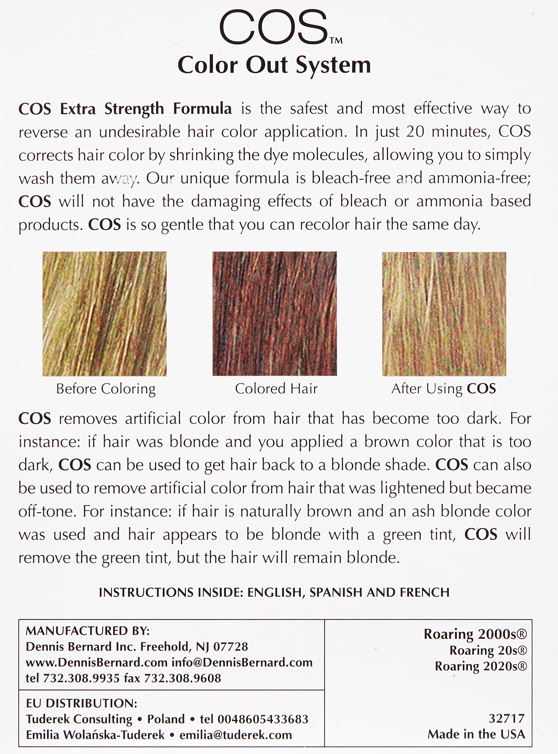 COS, The Original Color Out System | Guaranteed Authentic Original Formula l Safely Remove Semi & Permanent Hair Color | Ammonia Free