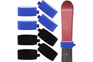 Tugaizi Ski Straps Adjustable Ski Wraps Ties Ski Fastener Straps for Families Winter Holiday, Hook and Loop Fasteners, 8 Pieces