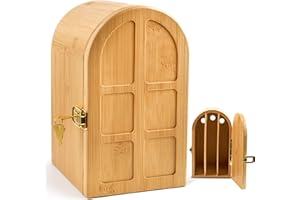 COZFUR Bamboo Phone Jail with Lock, Phone Box for Family Time Cell Phone Lock Box with 3 Charging Holes, Self-Discipline Box 