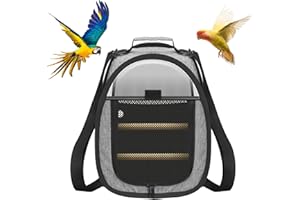 Akinerri Birds Travel Carrier, Small Bird Travel Bag, Transparent Breathable Travel Cage Bird Parrot Carrier, Include Perch and Bottom Tray