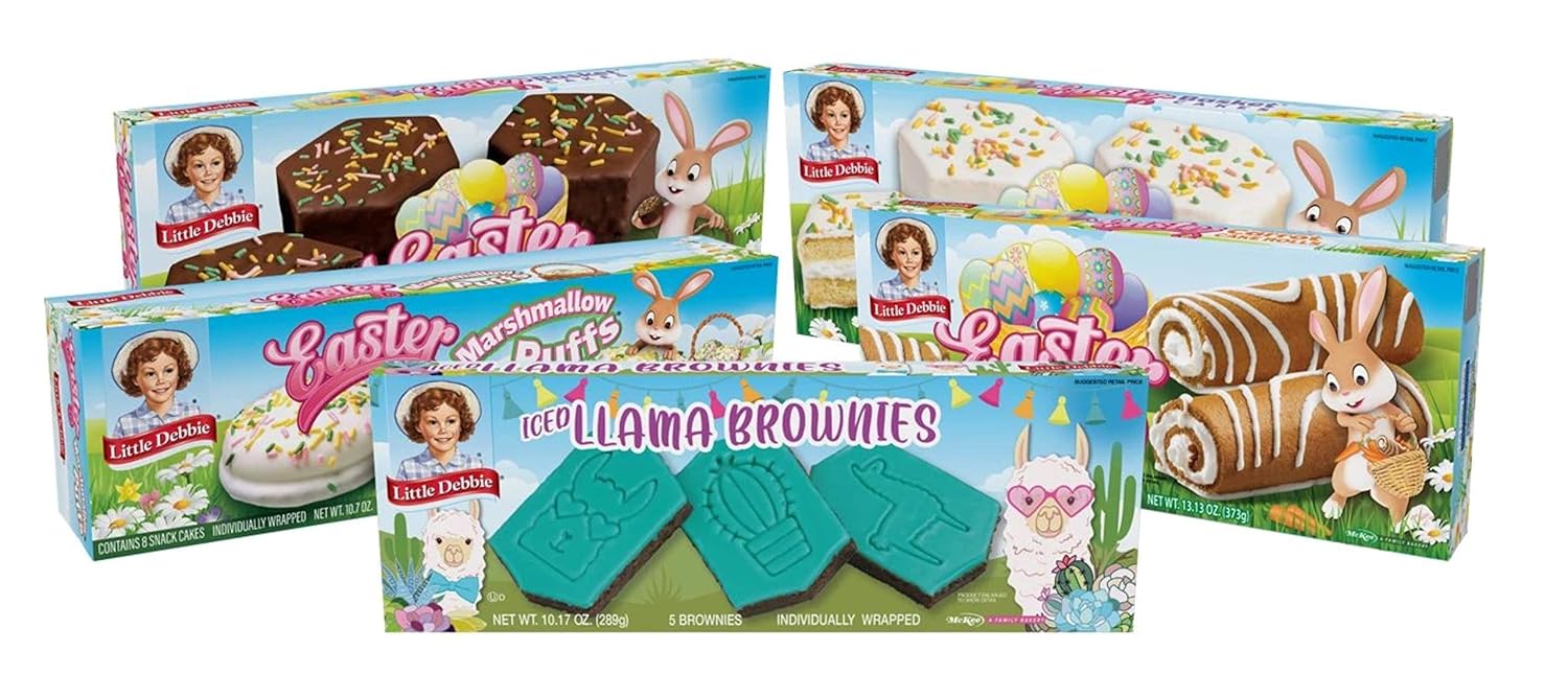 Little Debbie Spring Variety Pack, 1 Box NEW Little Debbie Llama Brownies, 1 Box Vanilla Easter