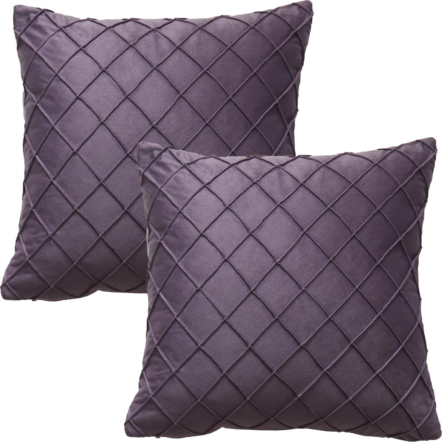 GONOVE Cushion Covers 40X40cm Soft Velvet Decorative Throw Pillow Cases Pack of 2 Square Pillow Covers Pillowcases with Invisible Zipper for Home Couch Sofa Bed, Purple — image 1