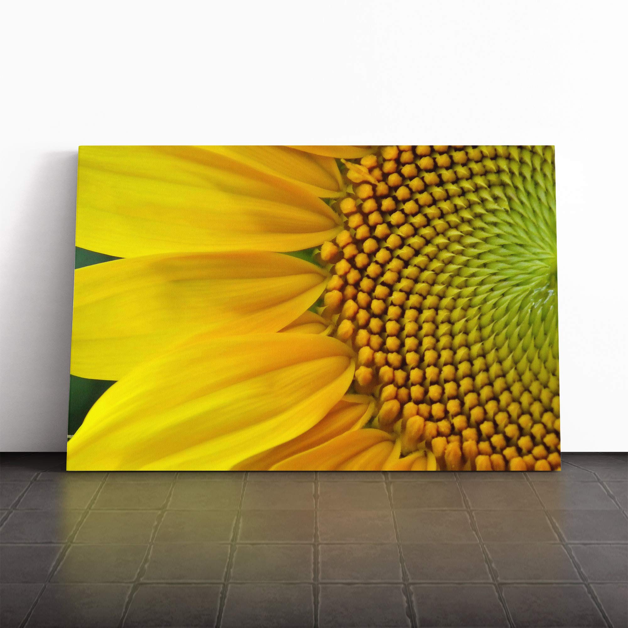 Yellow Sunflower Flower (1) Canvas Print | Gallery Wrapped 30mm Frame Wall Art | 20x14 inches | Ready to Hang | Modern Floral Picture | Living Room Bedroom Lounge Office