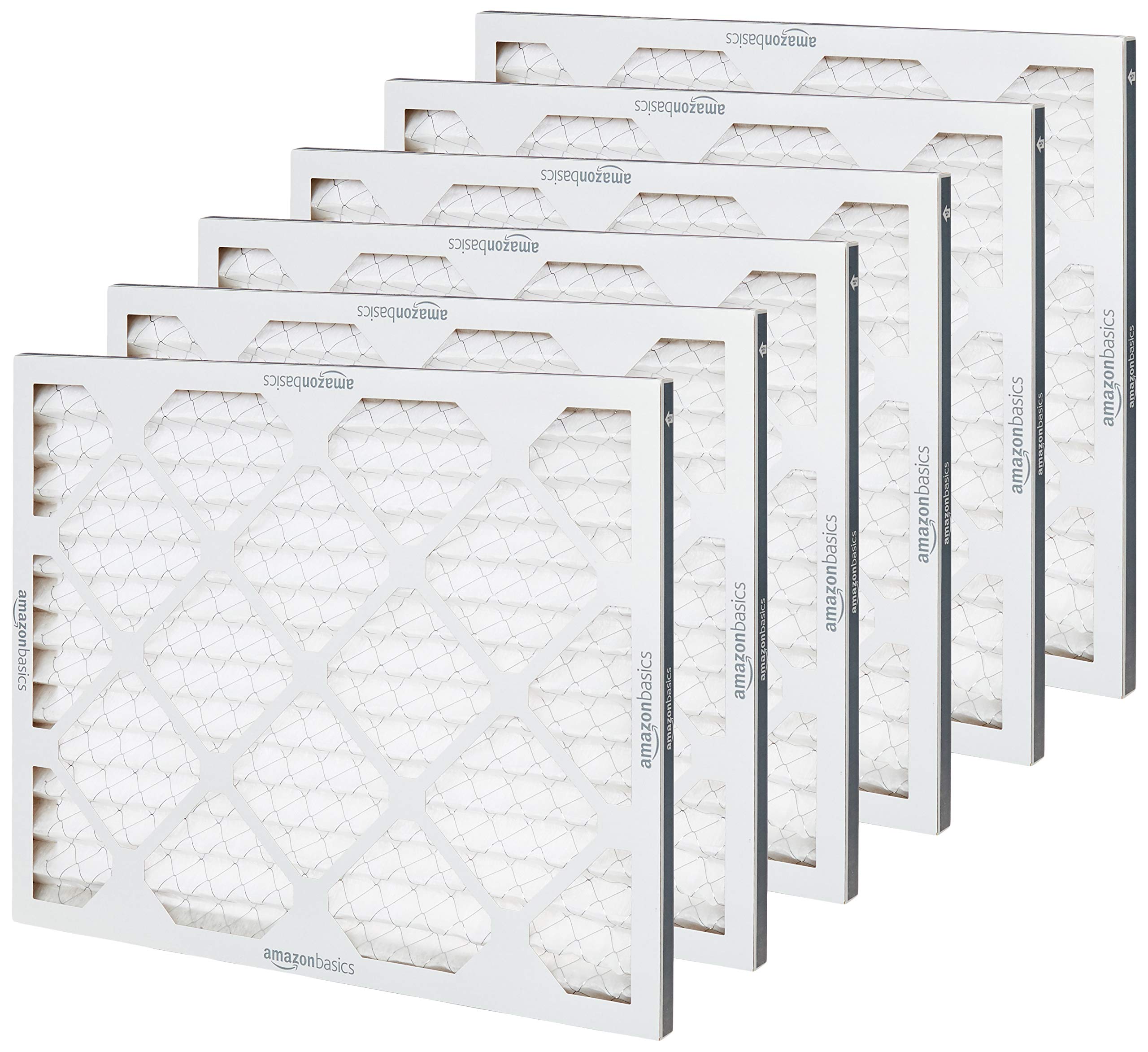 Amazon Basics 16x20x1 Air Filter 6 Pack, MERV 8 AC Furnace Filters (Actual Size: 15.75