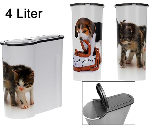 matrasa Futterdose für Trockenfutter - 4 Liter - Katzenfutterbox Hundefutterbox Tierfutterdose