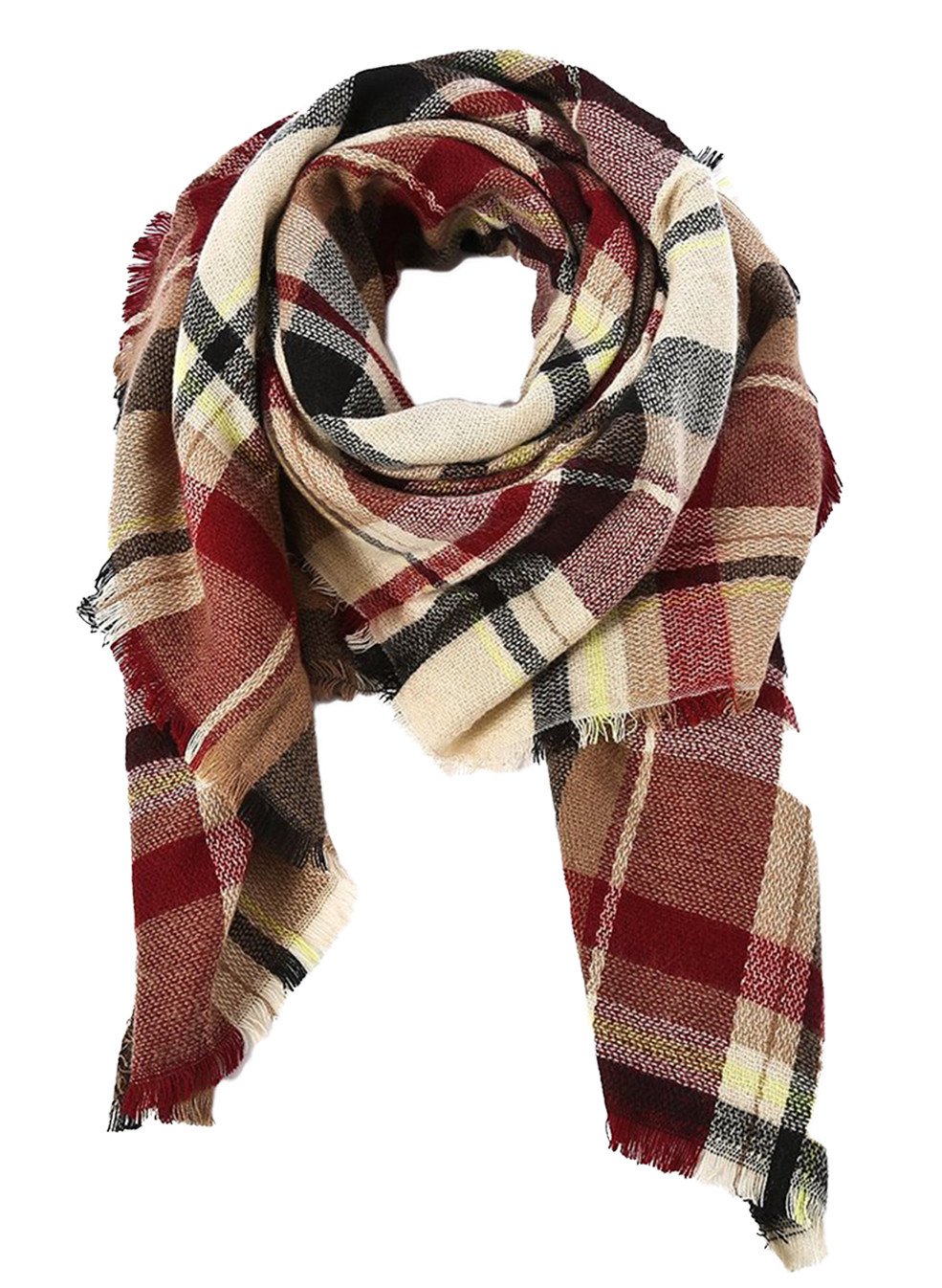 Azue Stylish Warm Blanket Scarf Winter Classic Tassel Plaid Wrap Shawl Scarves for Women Azue Stylish Warm Blanket Scarf Winter Classic Tassel Plaid Wrap Shawl Scarves for Women