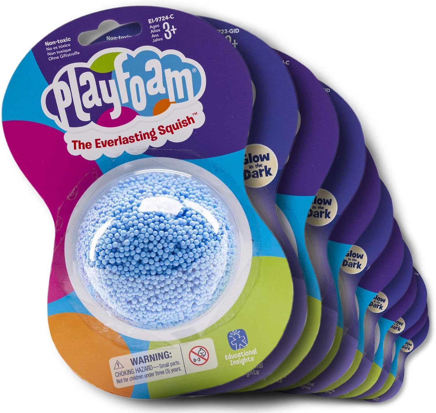 Educational Insights Playfoam Classic & Glow in the Dark Jumbo Pod, Set of 12 | Non-Toxic, Never Dries Out | Sensory, Shaping Fun, Arts & Crafts For Kids, Great for Slime | Perfect for Ages 3 and up