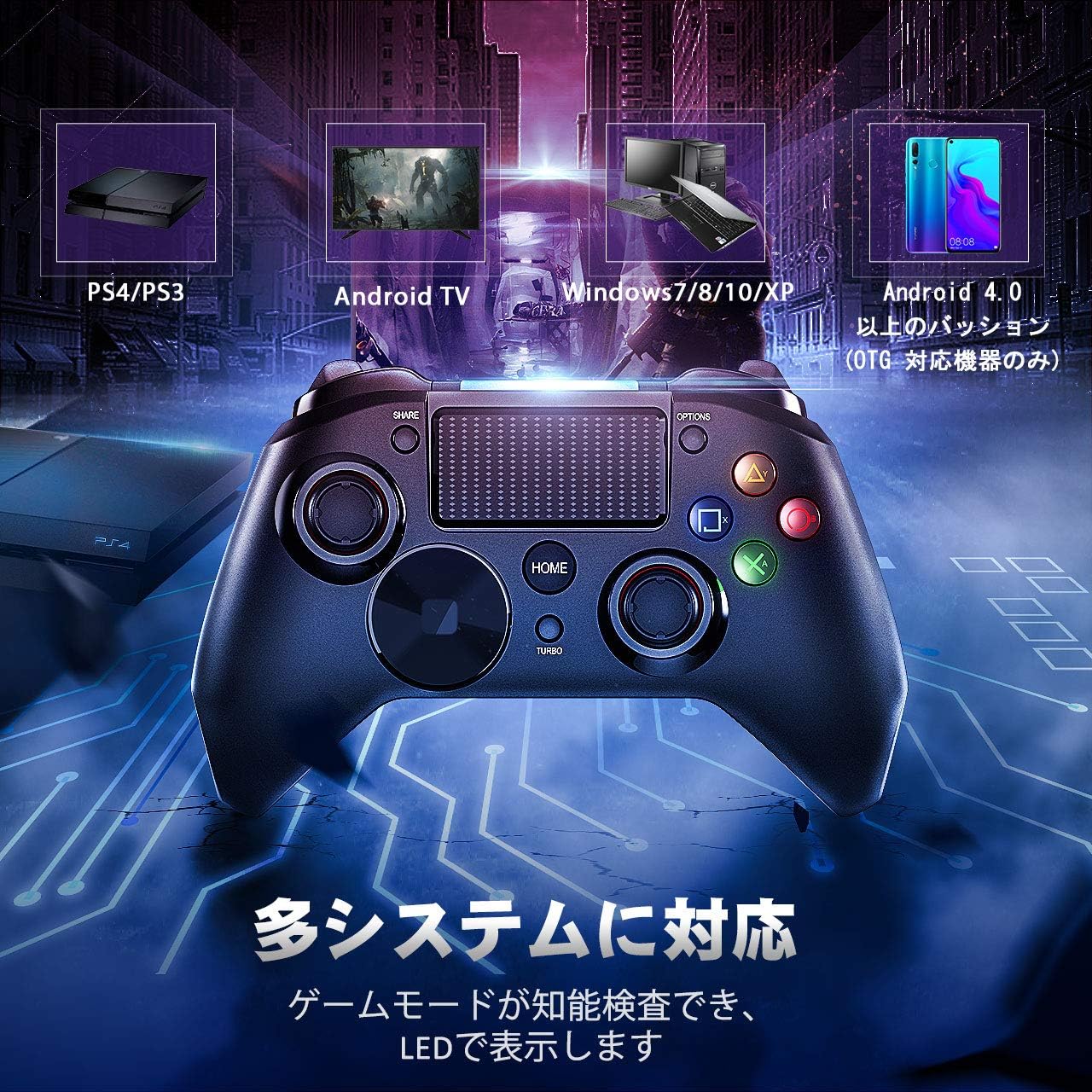 Ps4 コントローラー 有線 4月最新バージョン Pcゲームコントローラーusb接続 Turbo連射機能 Hd振動 高耐久ボタン Ps3ゲームパッド プレイステーション4 3 日本取扱説明書付き Ps4 Ps3 Pc Android Xinput 18ヶ月保証付 コントローラー Amazon