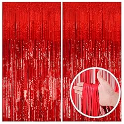 2 Pack Red Streamers Party Backdrop Christmas