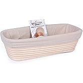 Bread Story Oval Banneton Bread Proofing Basket – 12x5.5" Oval Sourdough Proofing Basket with Cloth Liner – Handmade Natural Cane Brotform Bowl for Rising, Baking & Artisan Loaves