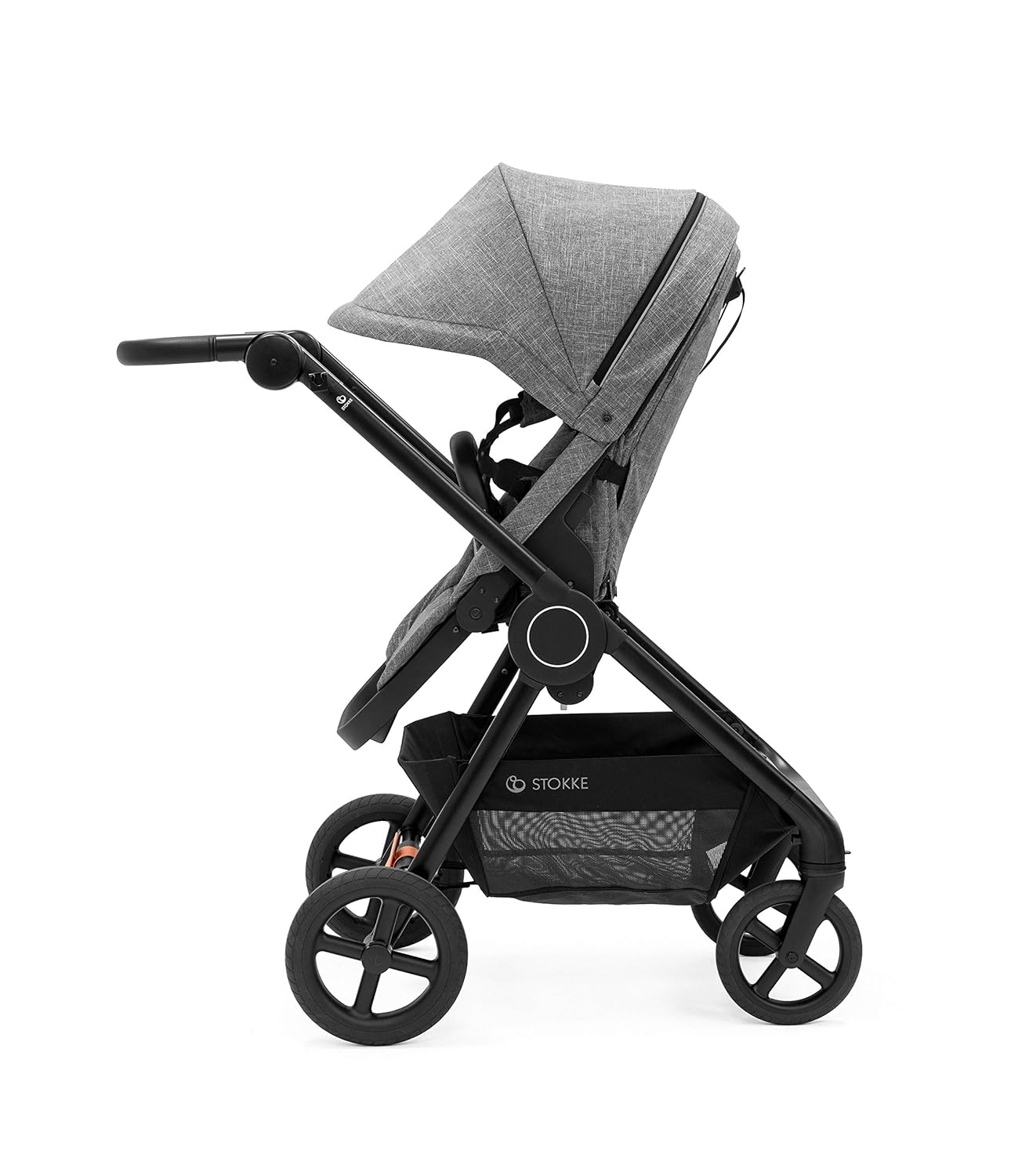 STOKKE® Beat™ Stroller - ultrakompakt Kinderwagen mit Verdeck und großer Einkaufsablage - Farbe: Black Melange