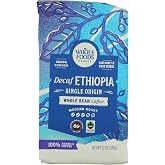 Whole Foods Market, Decaf Ethiopia Single Origin Whole Bean Coffee, Medium Roast, Cocoa Powder, Raw Honey &amp; Dried Berries, 12 Ounce
