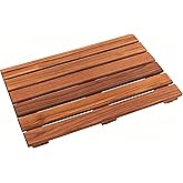 VaeFae Teak Shower Mat, Non-Slip Bath Mat, Luxury Spa Mat, Wooden Mat for Bathtub, 20 x 13 in