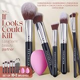 PORTENTUM Makeup Kit 12Pcs Premium Synthetic Kabuki Brushes Set Foundation view 7
