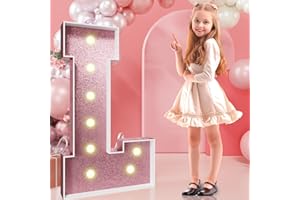 imprsv Marquee Letters Rose-Gold 3FT: Rose Gold Party Decor - Light Up Letter L Large 3 Feet Tall - Party Decorations Letter for Love Birthday Wedding Proposal