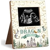 Dragon Baby Shower Decoration Frame, &ldquo;A Little Dragon Is on the Way&rdquo; Baby Shower Decoration, New Mom Expecting Parents-to-Be Keepsake Gifts, Pregnancy Milestone Keepsake, Gender Reveal Gifts