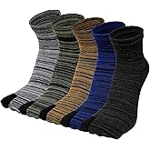 ZAKASA Men's Flip Flop Socks: Tabi Split Toe Socks Athletic Cotton Crew Wicking for Sandals Geta 5 Pairs