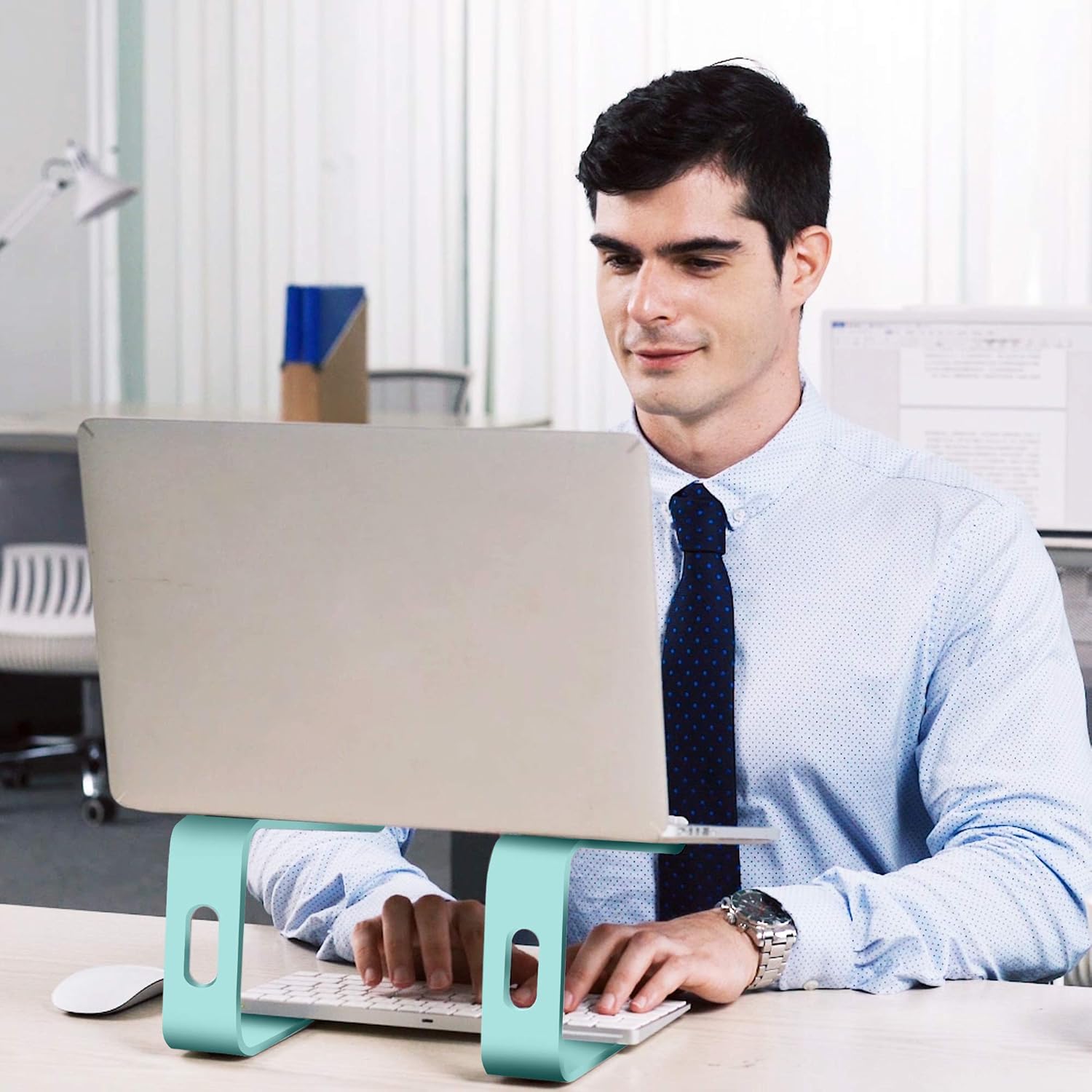 Soundance Laptop Stand, Aluminum Computer Riser, Ergonomic Laptops Elevator for Desk, Metal Holder Compatible with 10 to 15.6 Inches Notebook Computer, Green: Office Products