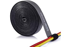 ECOHomes 1 Inch x 30 FT Double Sided Hook And Loop Roll Tape - Two Sided, Self Stick, Reusable Cable Ties Wrap for Cable Mana