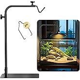 Josmimic Reptile Heat Lamp Stand Adjustable 18"-32": Light Holder Fixture with Heavy Base for Bearded Dragon, Turtle, Snake, 