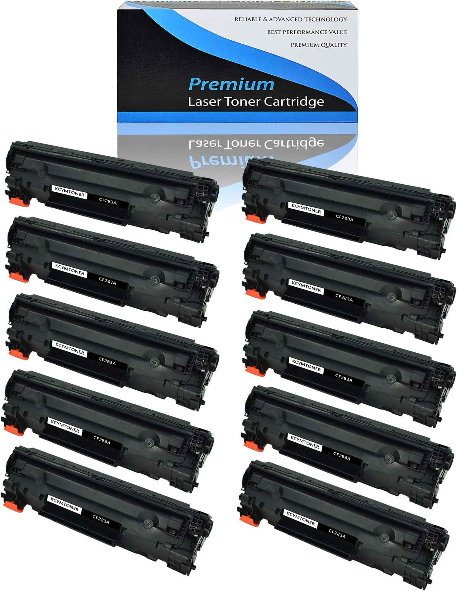 KCMYTONER Compatible for HP 83A CF283A Toner Cartridge Replacement Used for Laserjet Pro MFP M201dw M201n M125a M125nw M127fn M127fw M225dn M225dw Series Printer (Black,10-Pack)