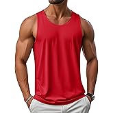 MAGCOMSEN Men's UPF 50+ Tank Top Gym Workout Sleeveless Muscle Shirts Sun Protection Cut Off Shirts Summer Sleeveless T Shirt