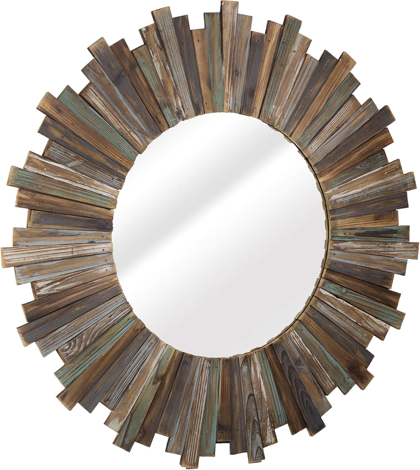 American Art Decor Wooden Starburst, Sunburst Wall Mirror – Farmhouse Wall Decor (36