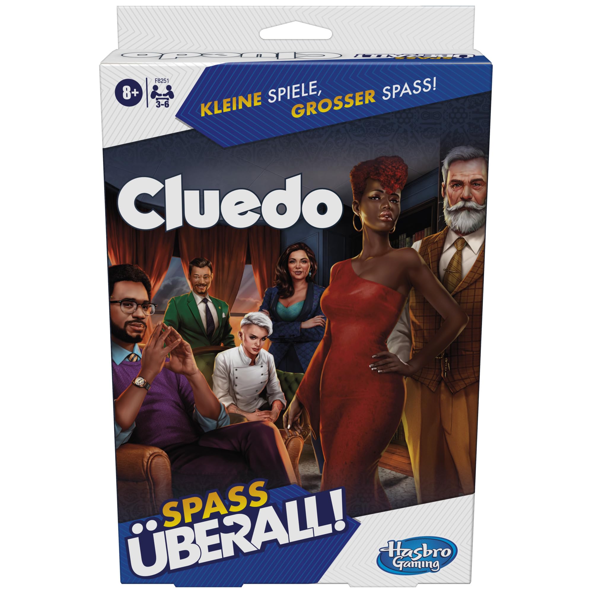 Hasbro Gaming Cluedo Compact Portable Game for 3-6 Players, Travel Game for Kids, Fun Anywhere