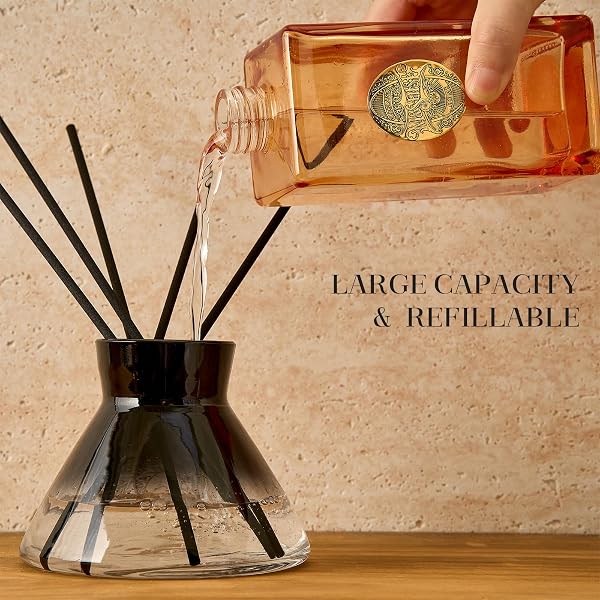 M&SENSE 10.14 OZ LARGE REED DIFFUSER SET | OCEAN ESCAPE SCENT OIL DIFFUSER WITH STICKS | HOTEL COLLECTION NON-TOXIC ESSENTIAL OIL |FOR BEDROOM BATHROOM LIVING ROOM