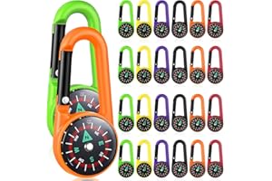 TOYANDONA Compass for Kids - 24pcs Mini Compass Bulk Keychain with Belt Clip for Party Favors Outdoor Camping Hiking Survival