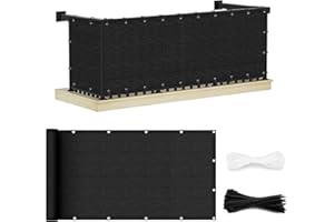 UIRWAY Privacy Screen Balcony Fence 3'x16.5', Garden Courtyard Privacy Fence Screen with Zip Ties UV Protection, for Animal B
