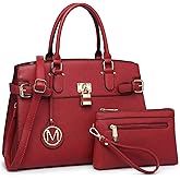 Women Handbags and Purses Fashion Satchel Work Tote Bags Top Handle Shoulder Purses with Matching Wristlet