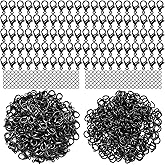 Syhood 600 Pieces Lobster Clasps and Open Jump Rings Set Lobster Claw Clasps and Closures for Jewelry Making and Bracelets Bracelet Hooks Jewelry Clips (Black)