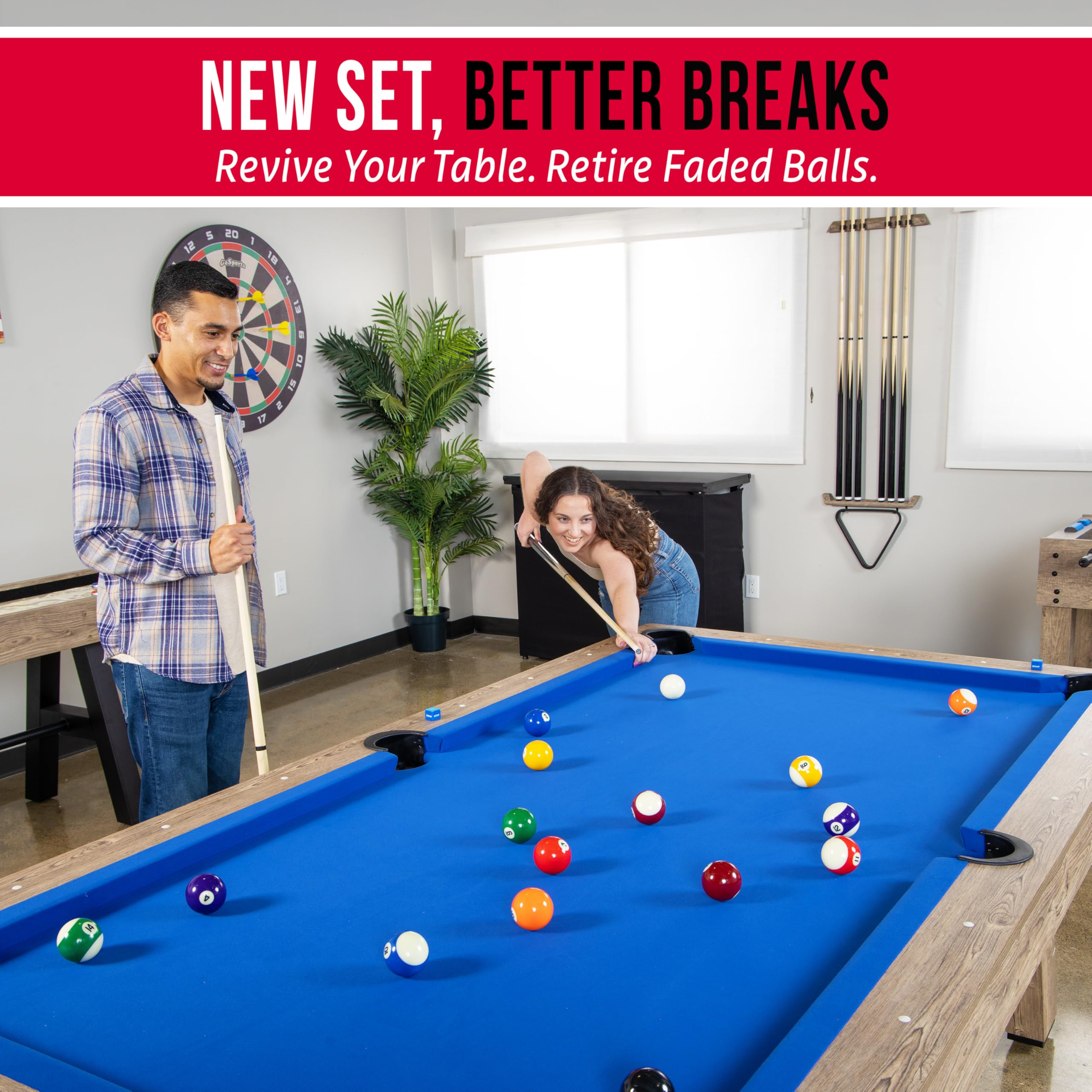GoSports Regulation Billiards Balls Complete Set of 16 Professional Balls