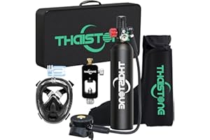 THAISTONE Mini Scuba Tank, DOT Certified 1L Diving Tank，Scuba Diving Tank 15-20 Minutes Underwater Breathing Device Scuba Diving Gear for Underwater Entertainment Rescue