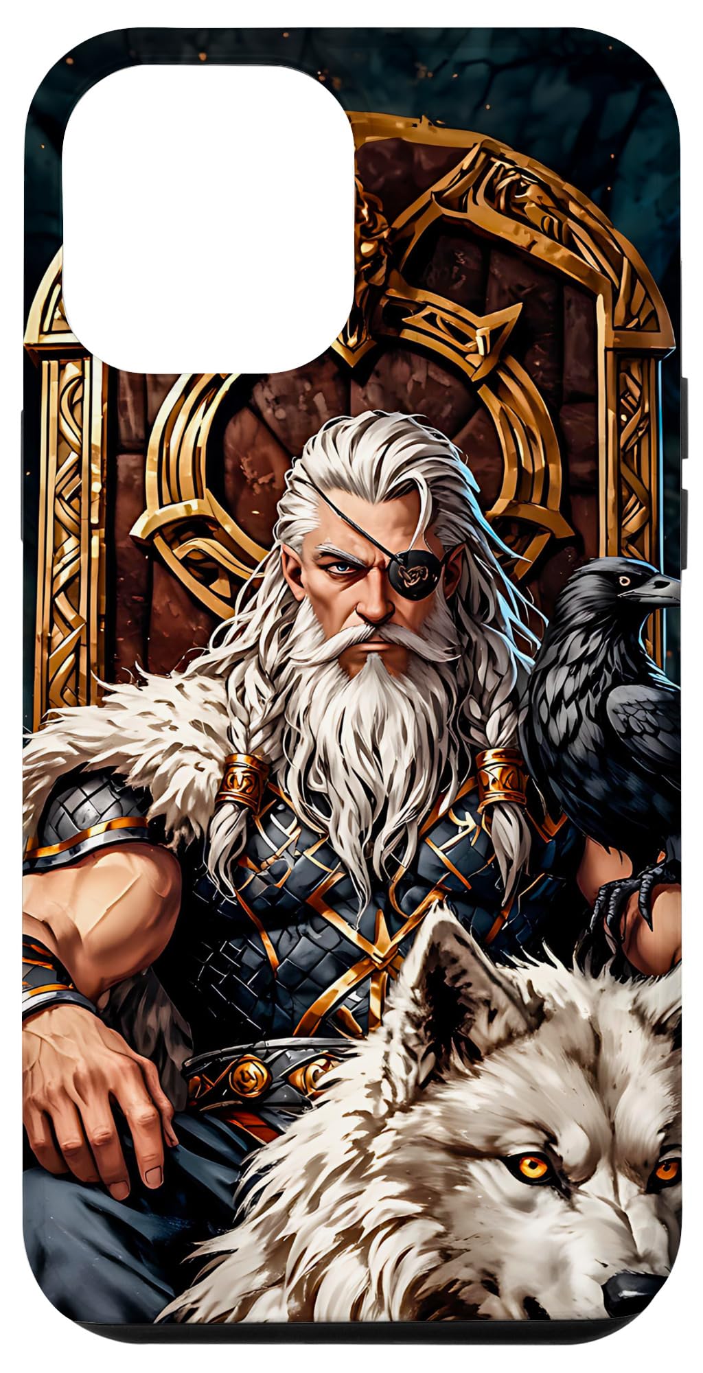 iPhone 14 Pro Max Odin with Huginn and Geri - or Muninn and Freki - Valhalla Case