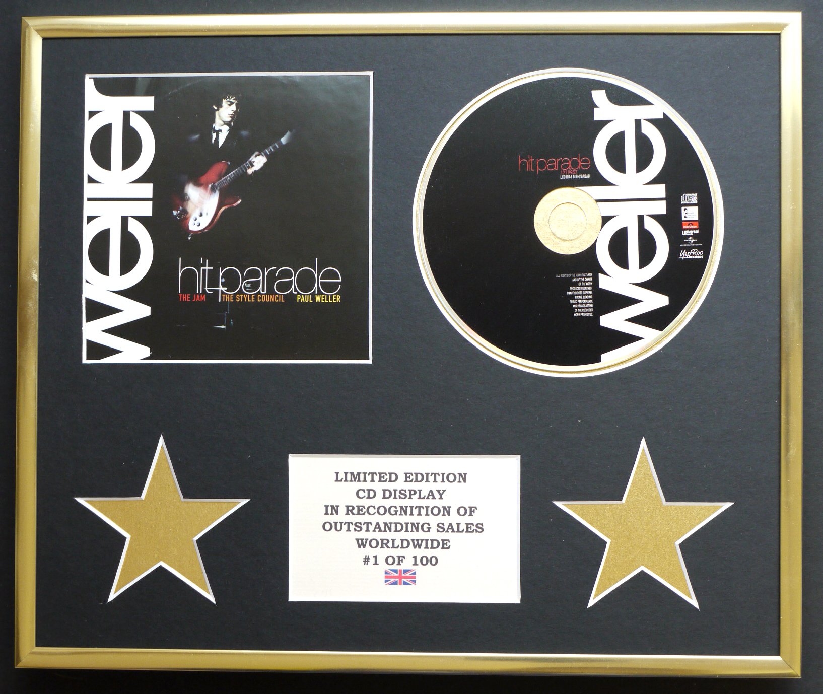 PAUL WELLER/CD DISPLAY/LIMITED EDITION/COA/HIT PARADE