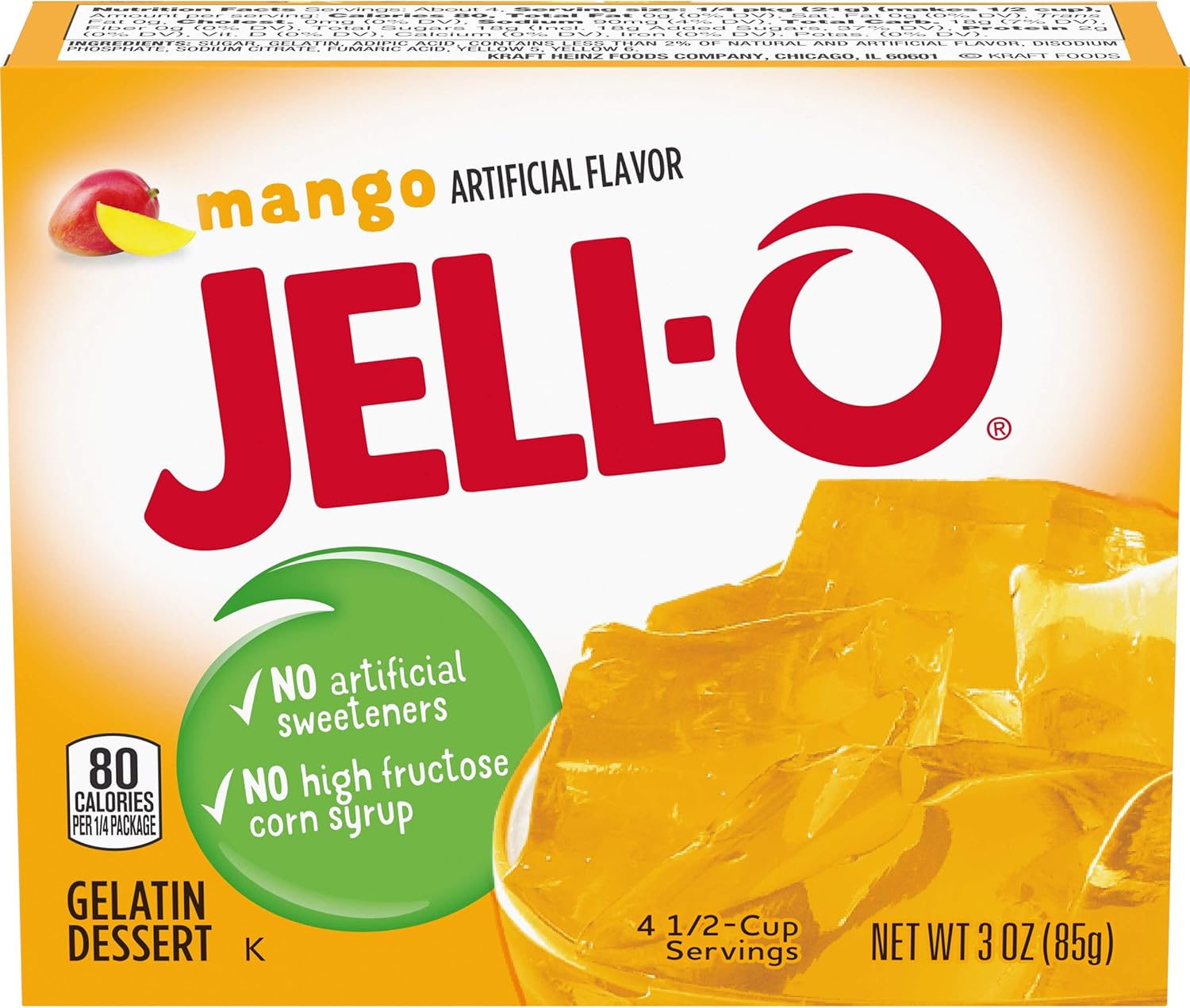 JellO Mango Gelatin Dessert, 3 OZ (Pack of 24) Amazon.ca Grocery