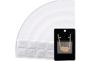 SOUJOY 500 Pieces Necklace Chain Adhesive Pouch, Self-Adhesive Necklace Chain Pockets for Necklace Display Card, Clear Neckla