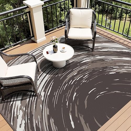 COCOER Modern Outdoor Rug 5x8 Reversible-Waterproof Outdoor Patio Rug-Quick Dry Outdoor Area Rugs Indoor Outdoor Rugs-Outside Rug Patio Decor for Porch Deck Balcony Backyard