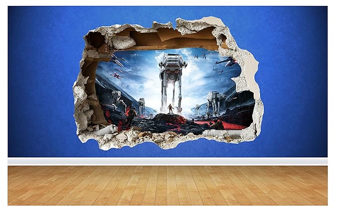Star Wars Battlefront 3D-Wandaufkleber für Kinderzimmer aus Vinyl, Vinyl, Large: 80cm x 58cm