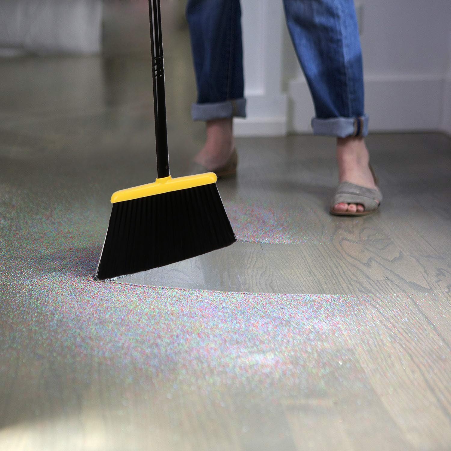 Angle Broom with Dustpan,Dust pan Snaps On Broom Handles,Broom with Attachable Dustpan: Kitchen & Dining