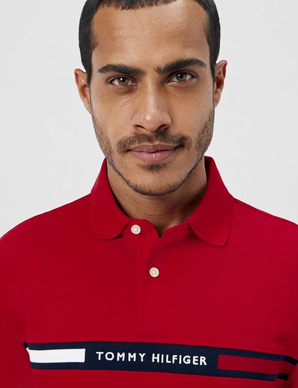 Polo Manches Courtes Homme Chest Insert Regular Fit, Rouge (Primary Red), S — photo 4 sur 6