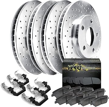 Amazon Com Fits 2003 Honda Accord Front Rear Drilled Brake Rotors Kit Ceramic Brake Pads Automotive
